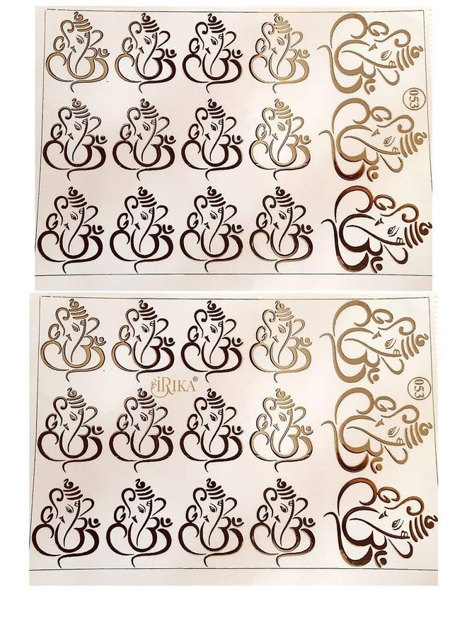 IRIKA 15-in-1 Embossed Gold Metallic Stickers for Resin Art & Craft - A5 Size (Pack of 2 Sheets) - Image 1